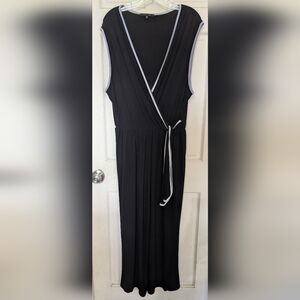 Tahari Black V-Neck Midi Jumper